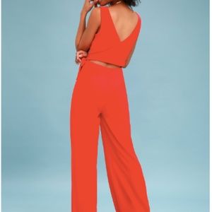 XS Lulus Sleeveless Red Jumpsuit! Party or Wedding
